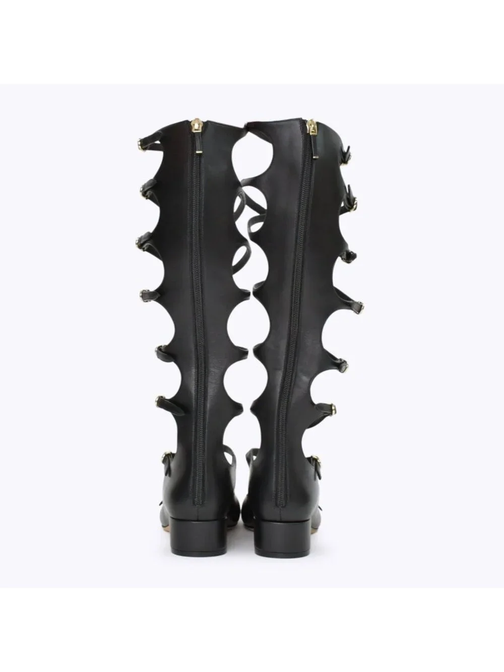 Dior Bondage Strap Long Boots Pumps Black